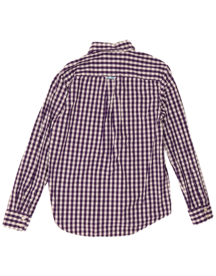 Camisa masculina da Crew Clothing, pequena, roxa, algodão guingão