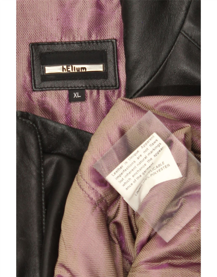 Jaqueta de couro masculina HELIUM UK 42 XL couro preto