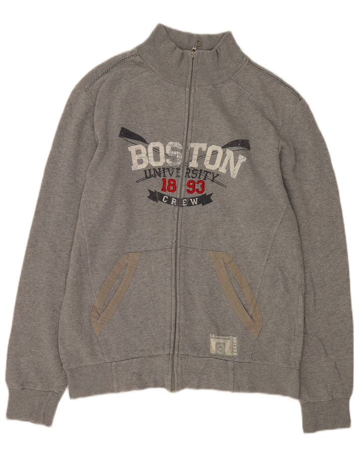 Jaqueta masculina Champion Boston Graphic Tracksuit grande algodão cinza