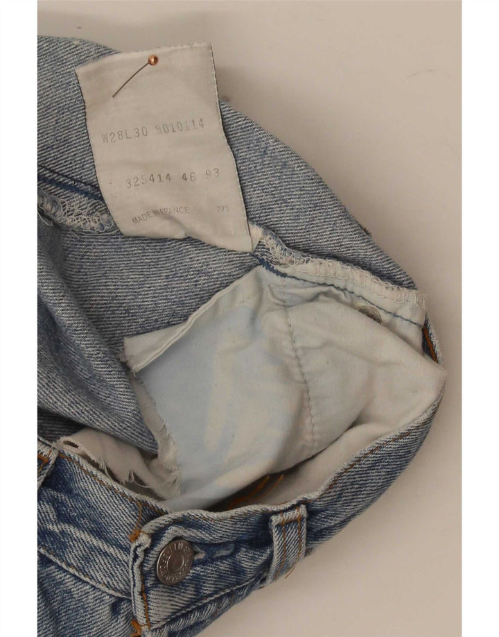 Shorts jeans feminino Levi's desgastado W28 algodão azul médio