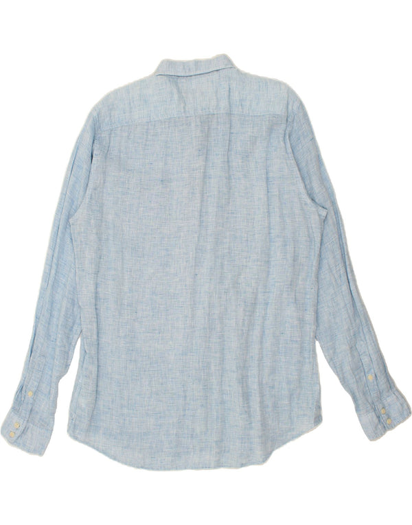Camisa masculina MARLBORO CLASSICS Custom Fit 2XL Linho Azul