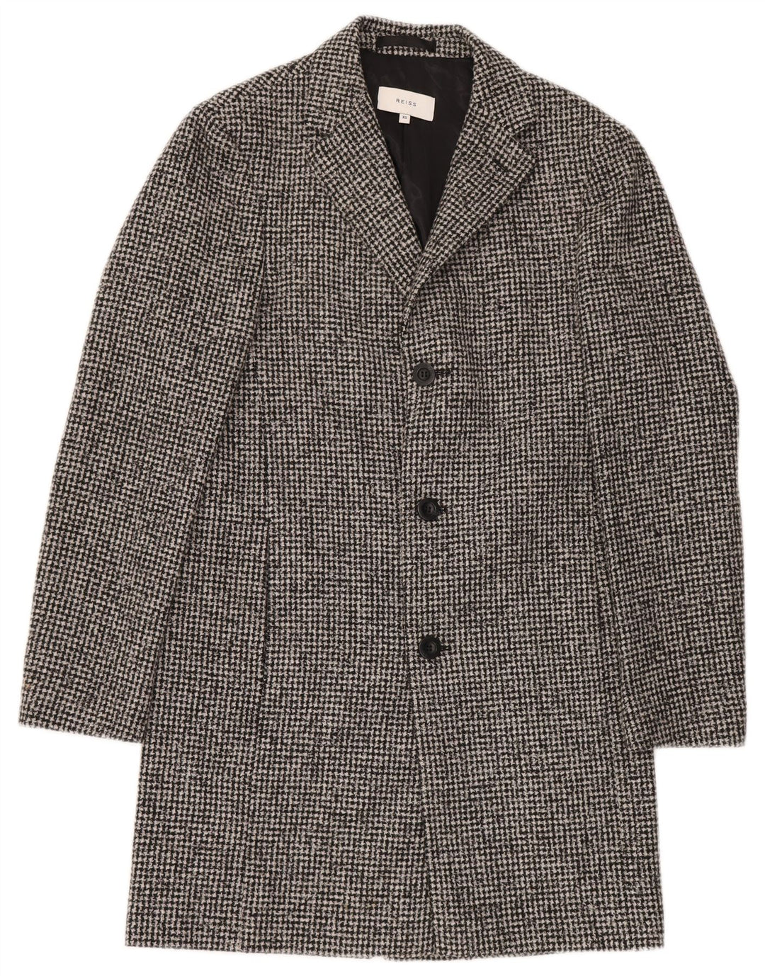 Sobretudo masculino Reiss UK 34 XS cinza houndstooth poliéster