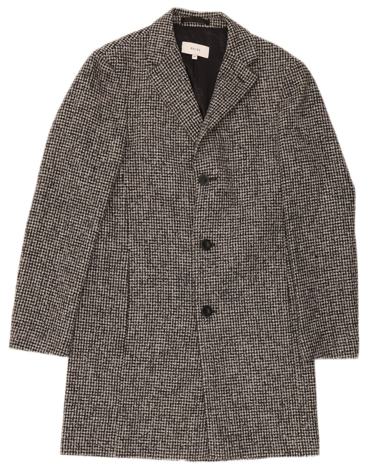 Sobretudo masculino Reiss UK 34 XS cinza houndstooth poliéster