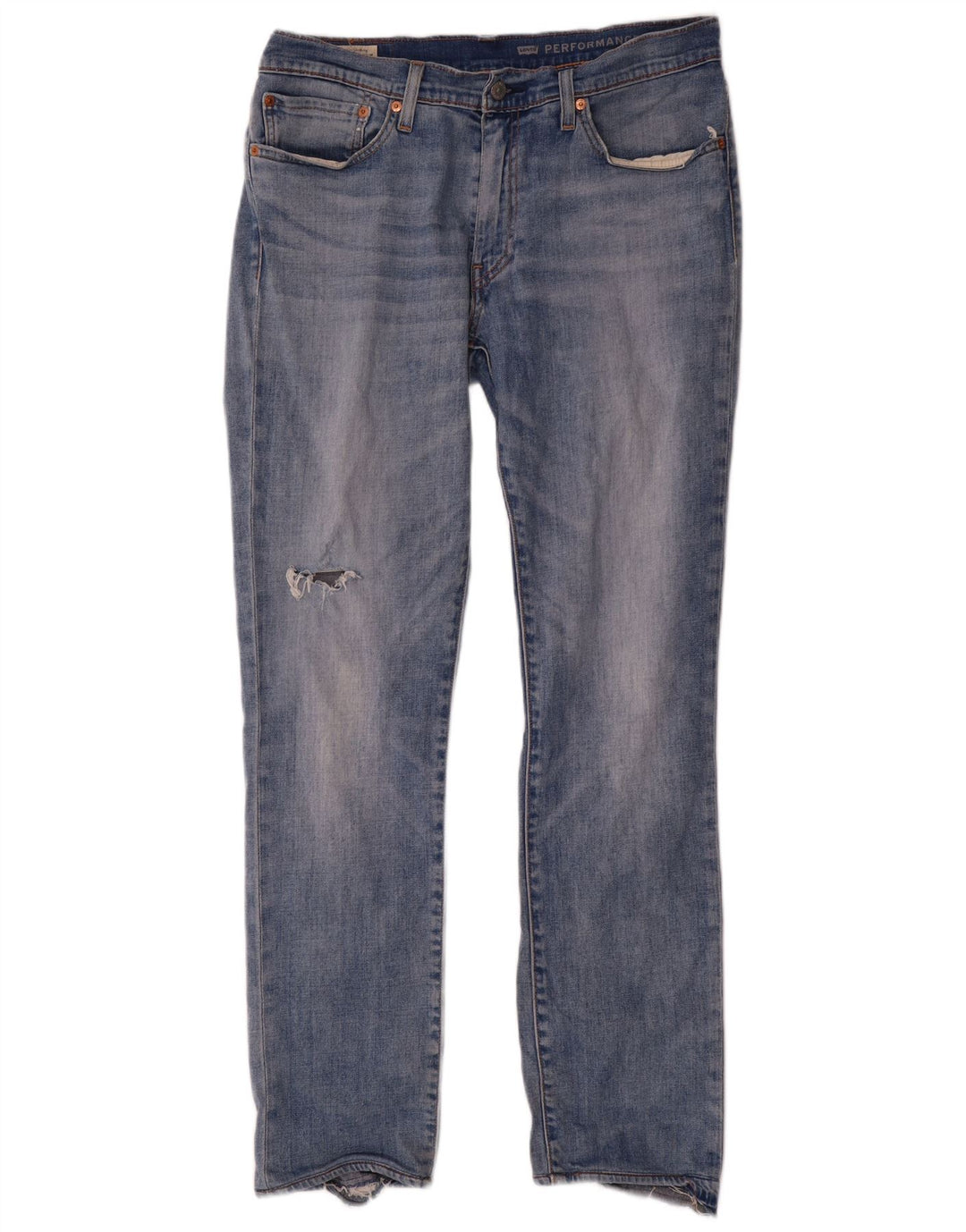 Levi's Mens Distressed Slim Jeans W34 L32 Azul Algodão