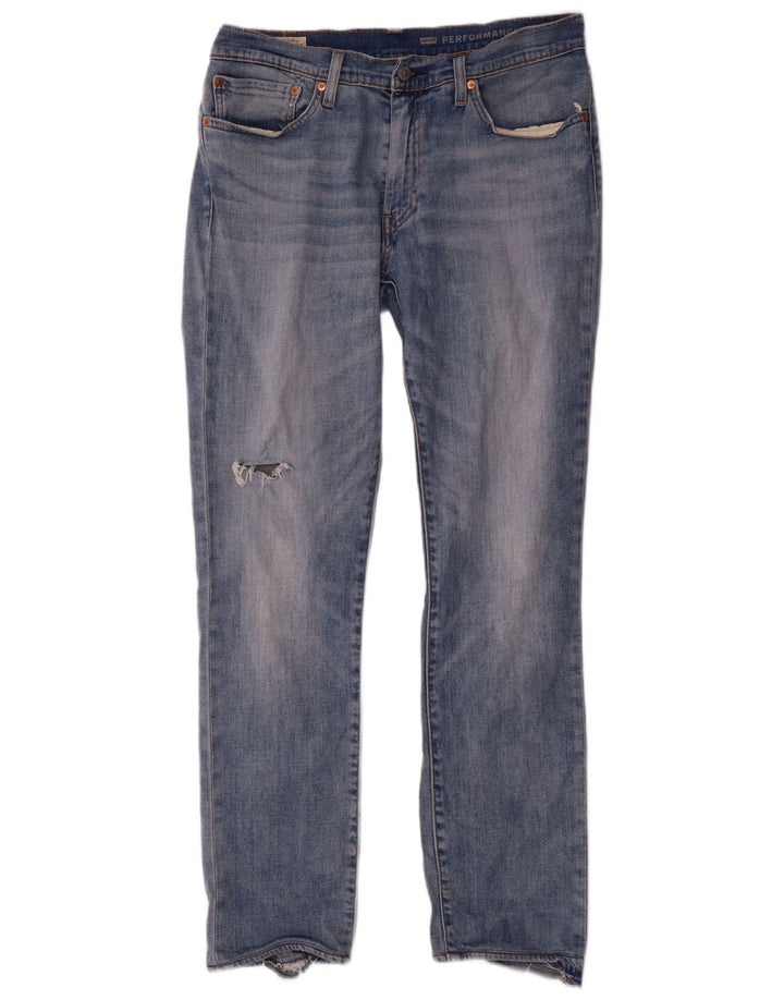 Levi's Mens Distressed Slim Jeans W34 L32 Azul Algodão