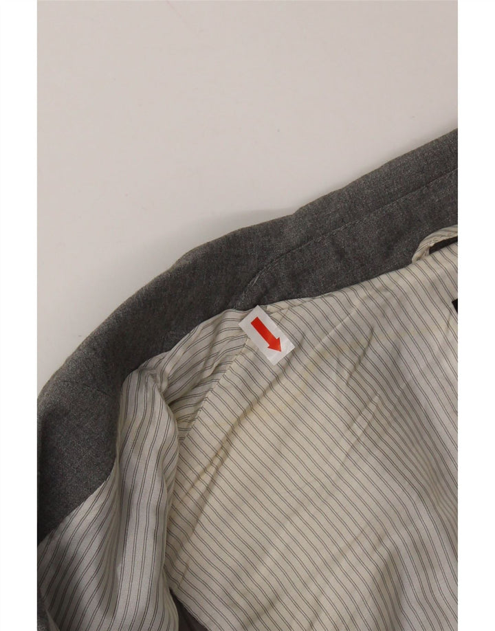 Jaqueta blazer feminina OASIS crop 1 botão Reino Unido 8 poliéster cinza pequeno