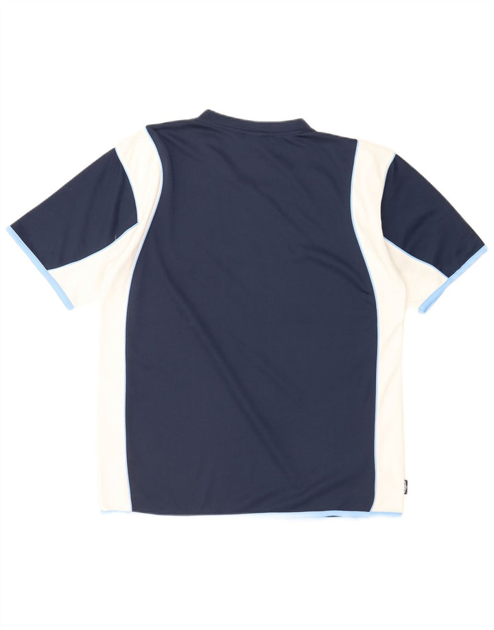 Camiseta gráfica masculina da Umbro Top grande poliéster colorblock azul marinho