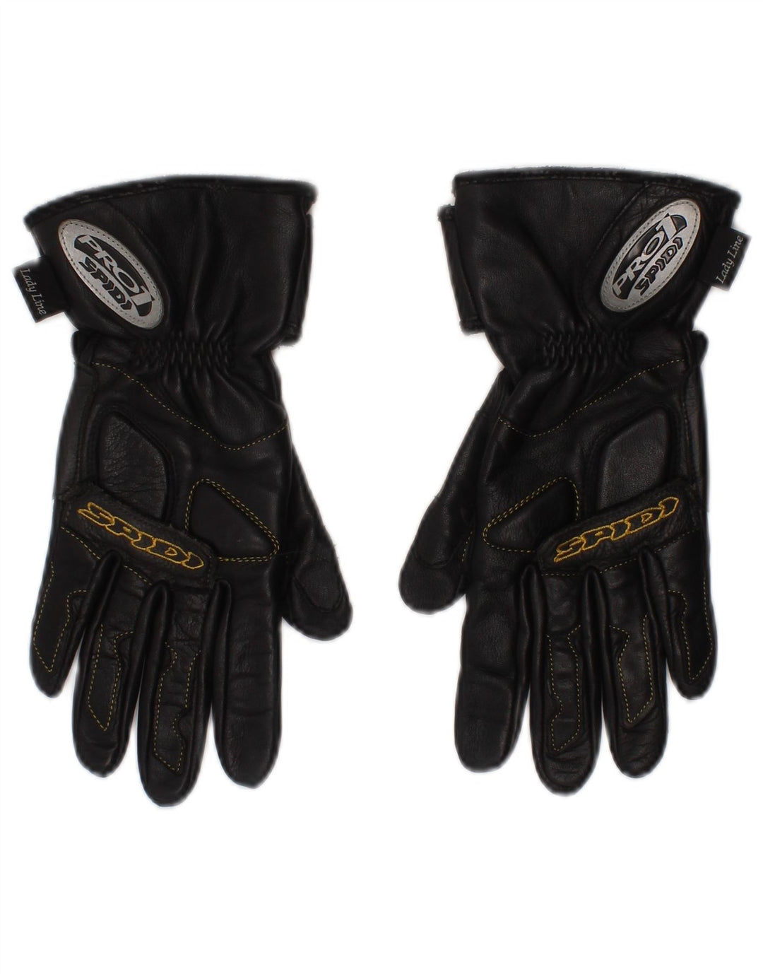 Spidi Womens Lady Line Biker Couro Luvas Médias Pretas Motocicleta