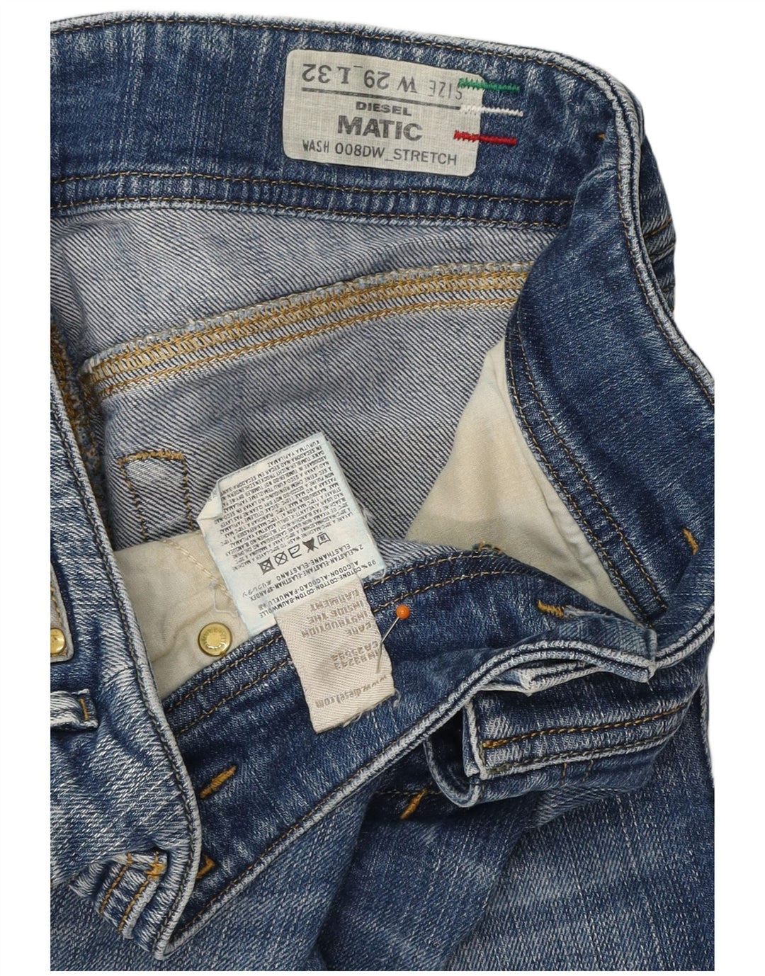 DIESEL Feminino Matic Slim Jeans W29 L32 Azul Algodão