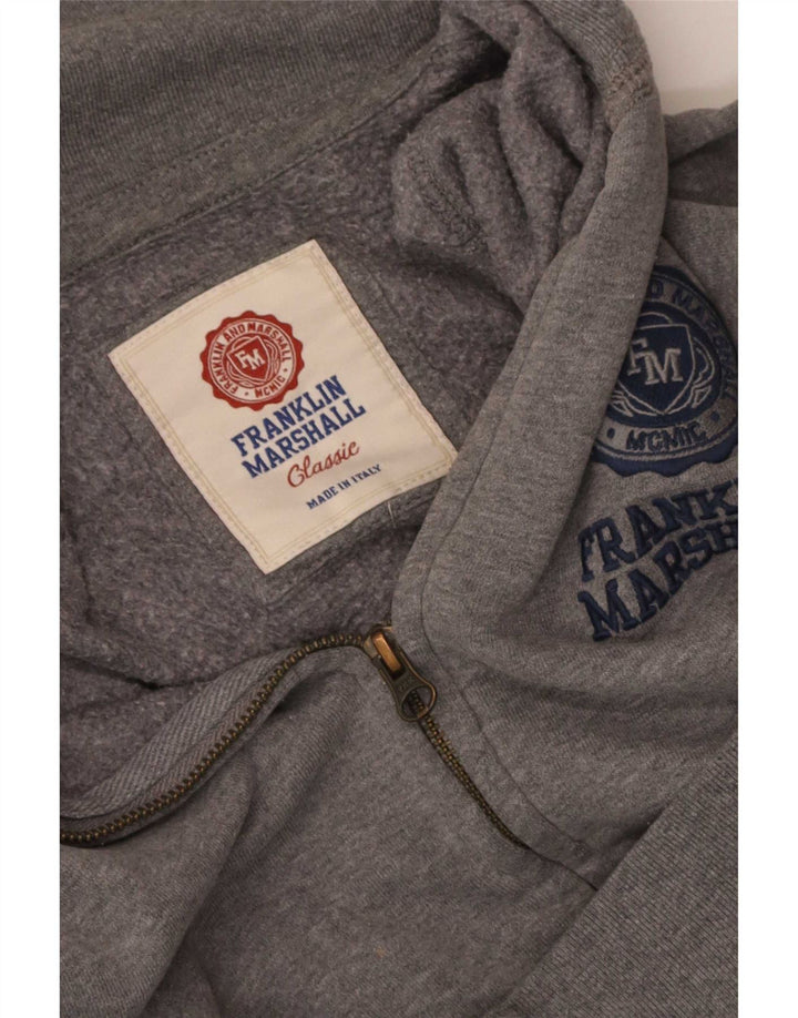 Franklin Marshall Mens Graphic Tracksuit Top Jacket Cinza Médio