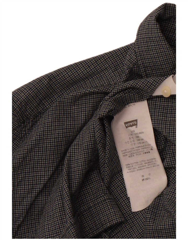 Camisa masculina slim fit LEVI'S grande algodão xadrez azul marinho