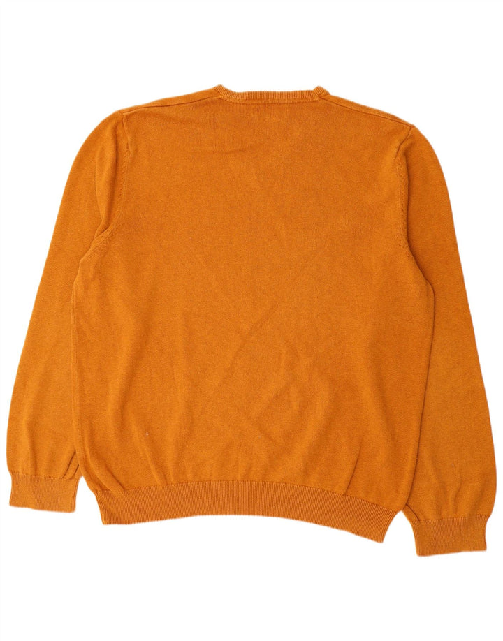 Suéter masculino Marks & Spencer com decote em V 2XL algodão marrom
