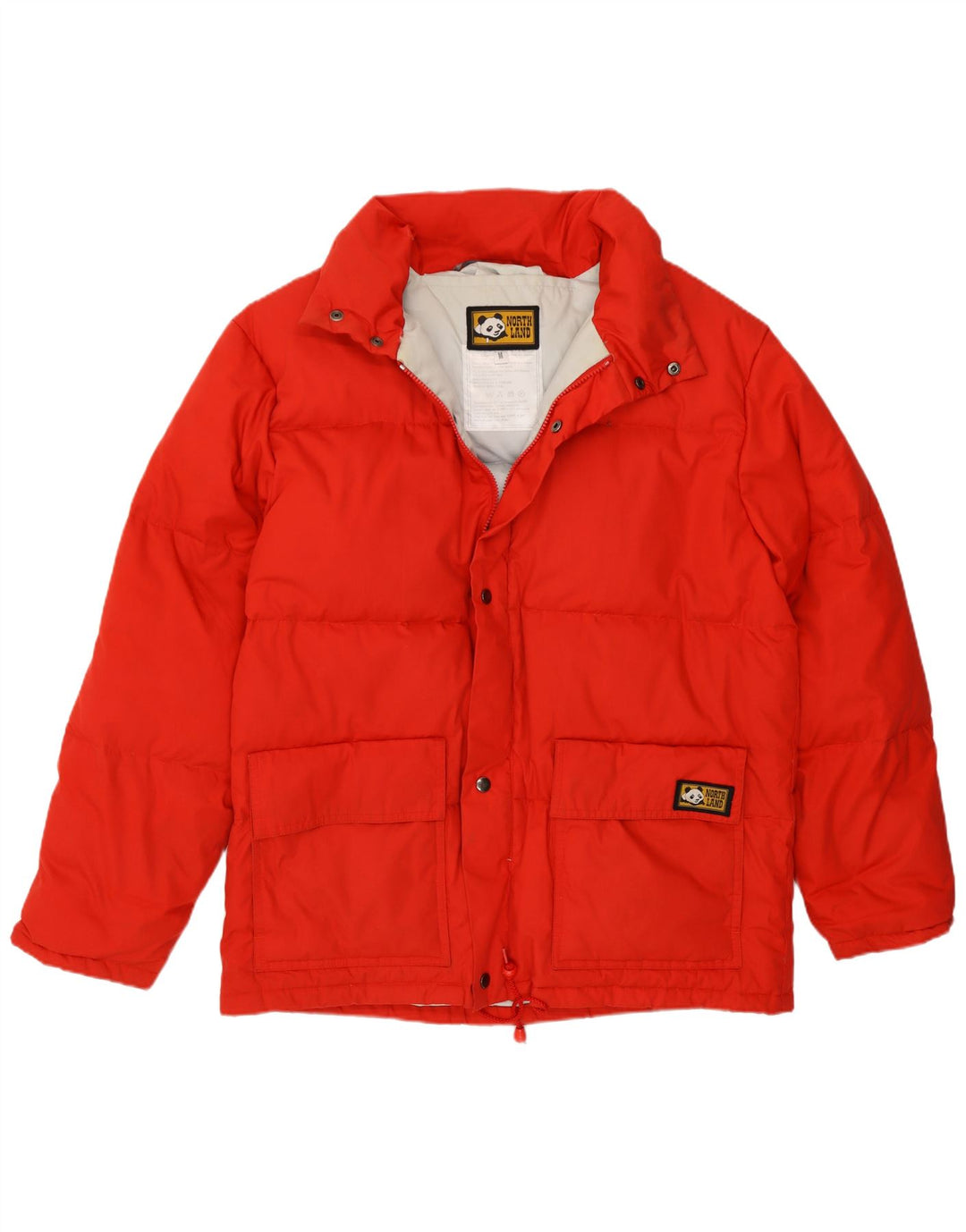 Jaqueta masculina acolchoada com capuz North Land UK 38 algodão vermelho médio
