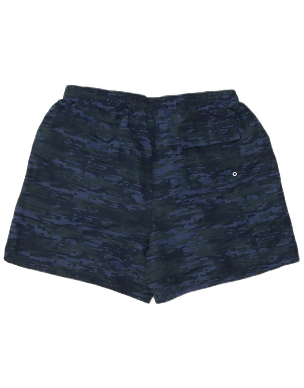 Shorts de natação masculino New Balance grande poliéster camuflado azul marinho