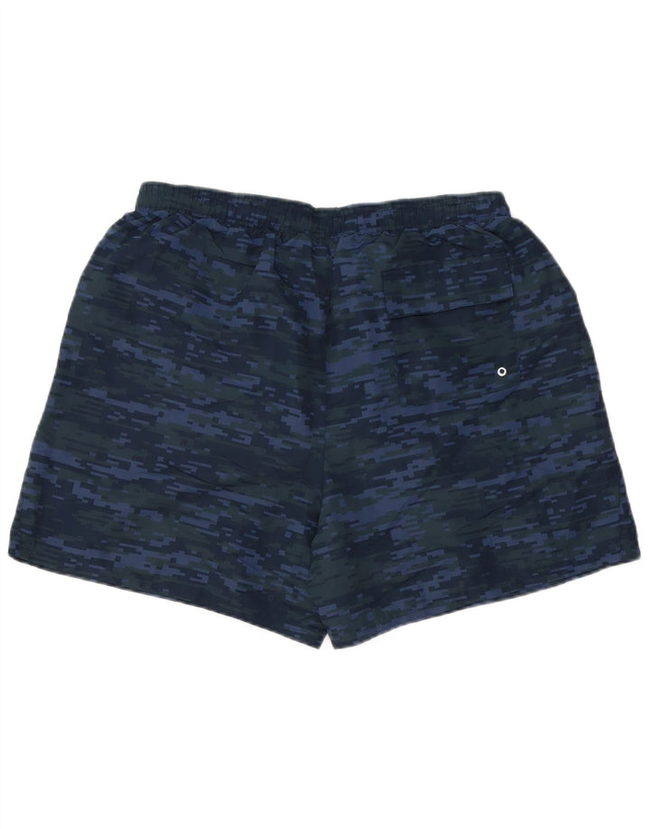 Shorts de natação masculino New Balance grande poliéster camuflado azul marinho