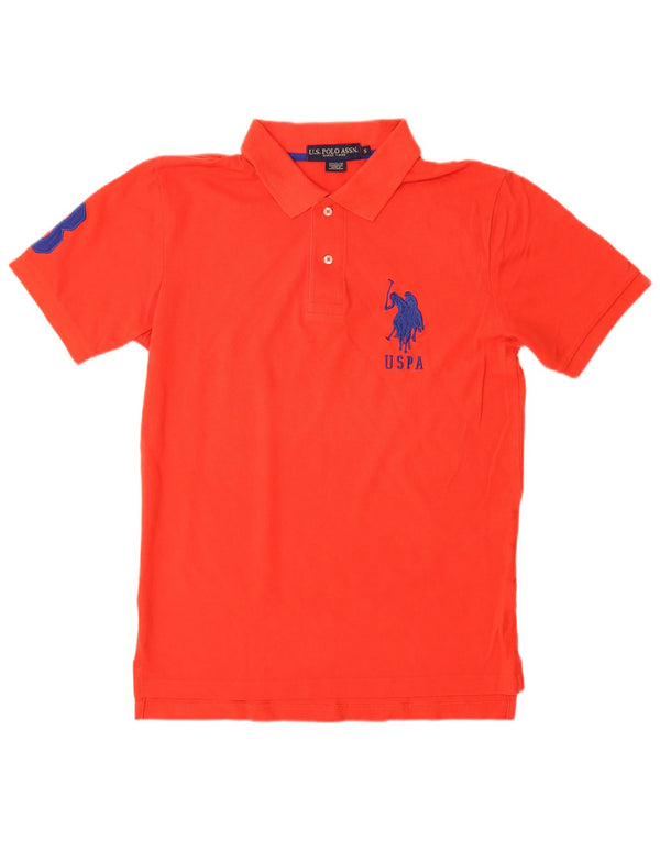 ASSN POLO DOS EUA. Camisa polo masculina gráfica pequena de algodão vermelho