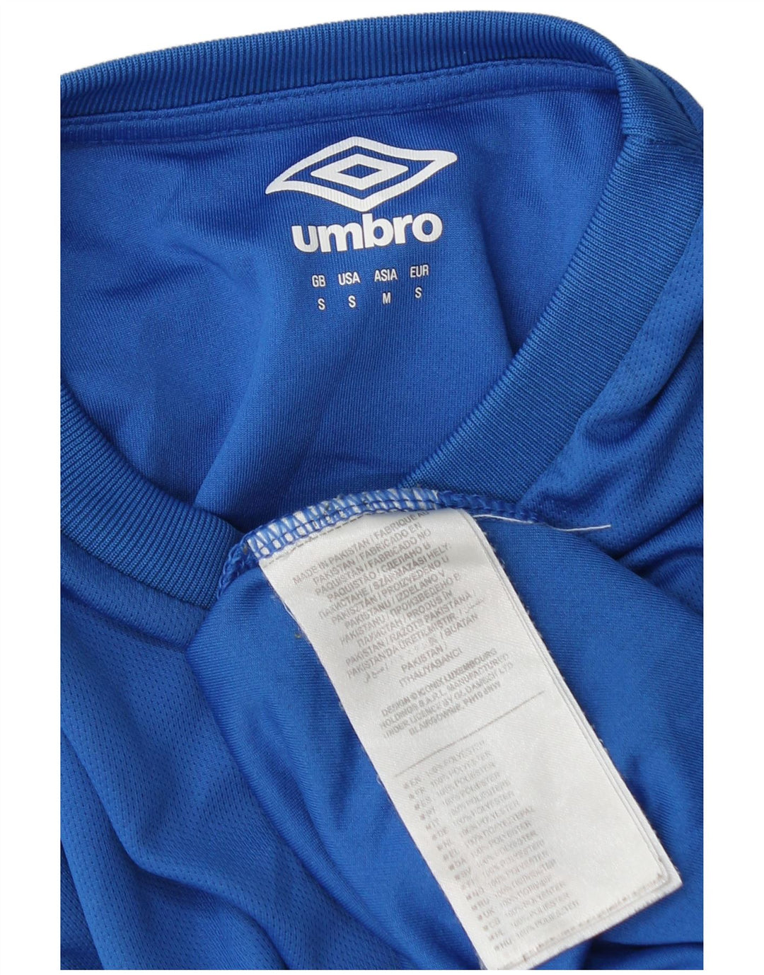 Top gráfico masculino Umbro manga comprida pequeno azul poliéster
