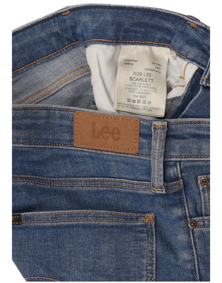 Lee Womens Scarlett Skinny Jeans W26 L33 Azul Algodão