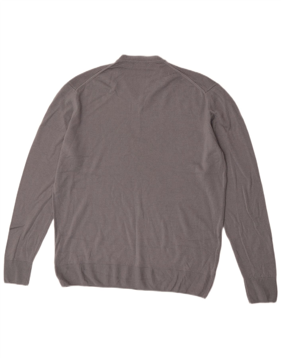 Zara Suéter masculino com decote em V XL lã cinza