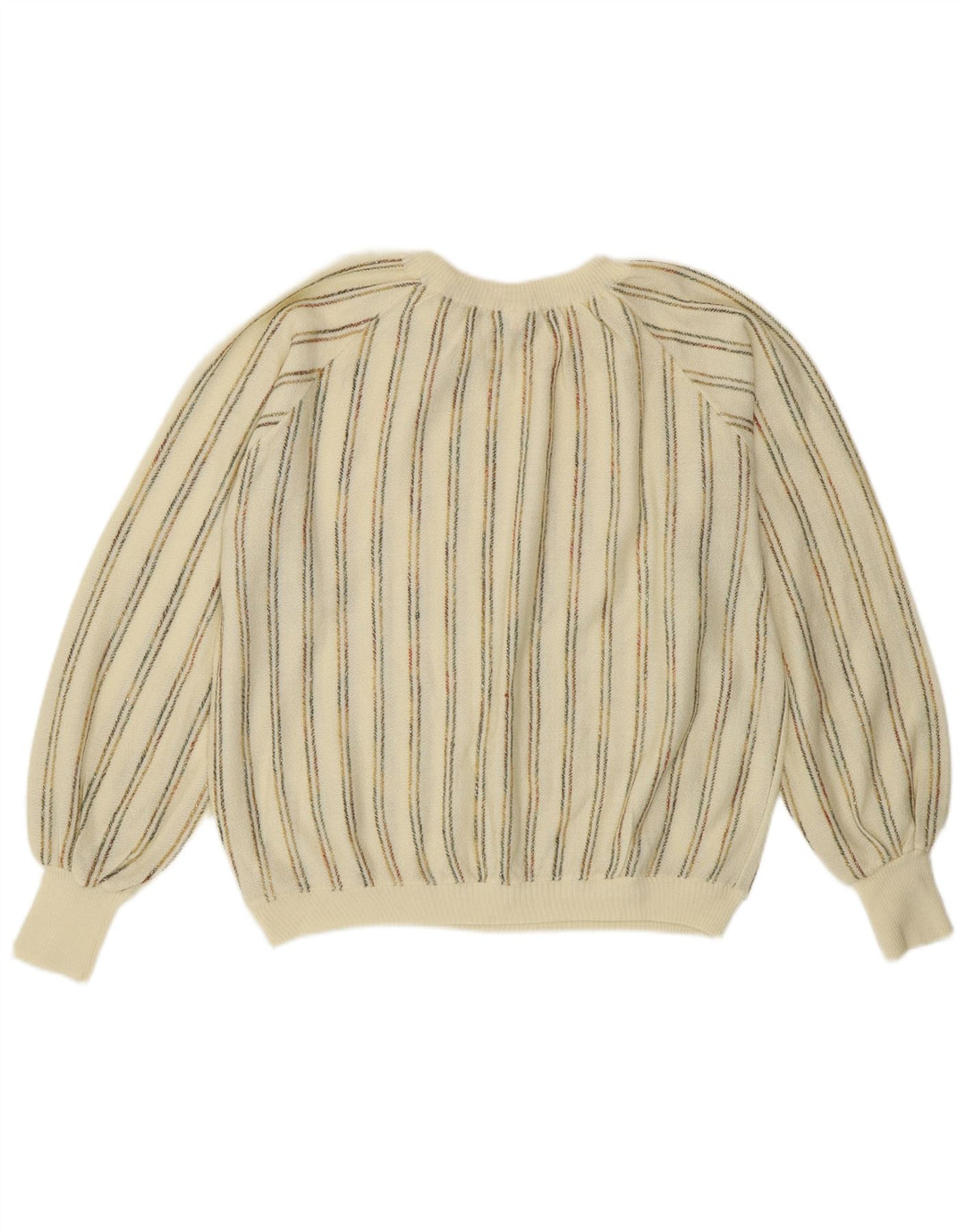 Suéter feminino vintage com gola canoa IT 42 médio esbranquiçado listrado