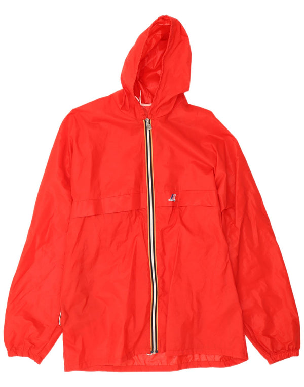 Jaqueta de chuva masculina com capuz K-Way UK 42 XL vermelha