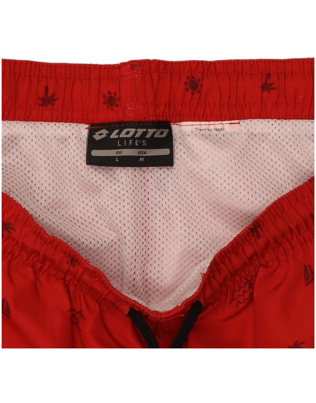 Lotto Mens Graphic Natação Shorts Grande Vermelho