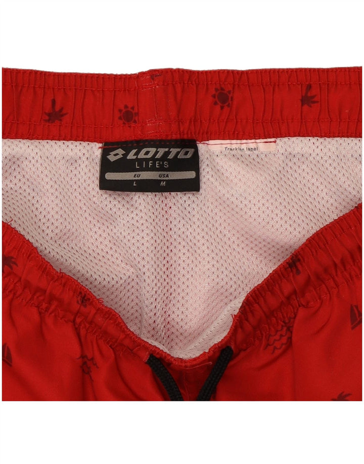 Lotto Mens Graphic Natação Shorts Grande Vermelho