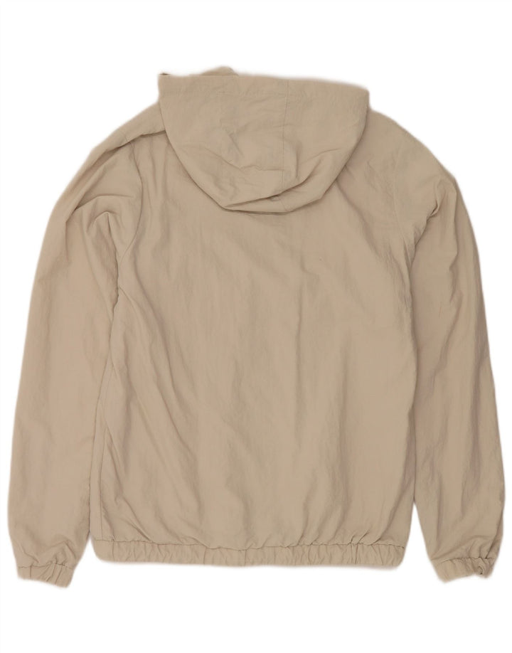 Jaqueta de chuva Ellesse feminina grande com capuz e capuz Reino Unido 8 pequena bege nylon