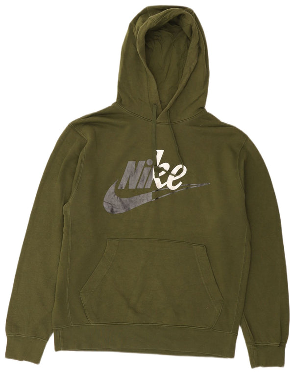 Nike Mens Graphic Hoodie Jumper Médio Algodão Cáqui