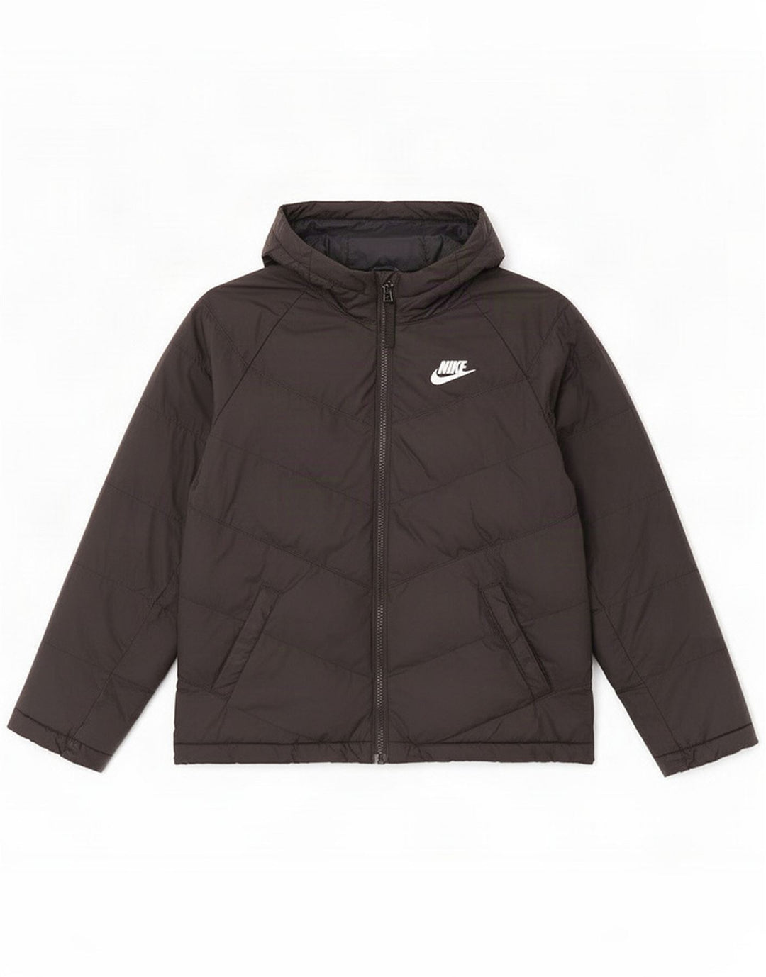 Jaqueta acolchoada com capuz Nike Boys 10-11 anos Poliéster preto médio