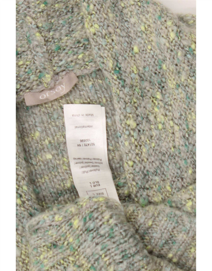 Suéter feminino Orsay com gola redonda Reino Unido 14 grande multicolorido manchado