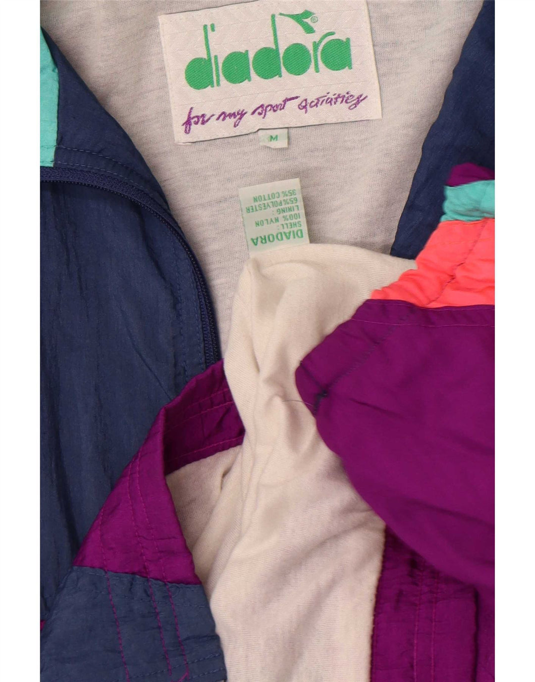 Diadora Womens Tracksuit Top Jacket Médio Multicolorido Colourblock Retro