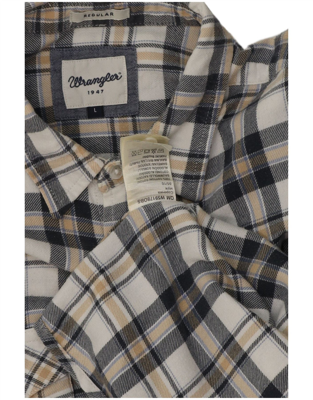 Wrangler Camisa masculina de flanela de ajuste regular grande algodão xadrez multicolorido
