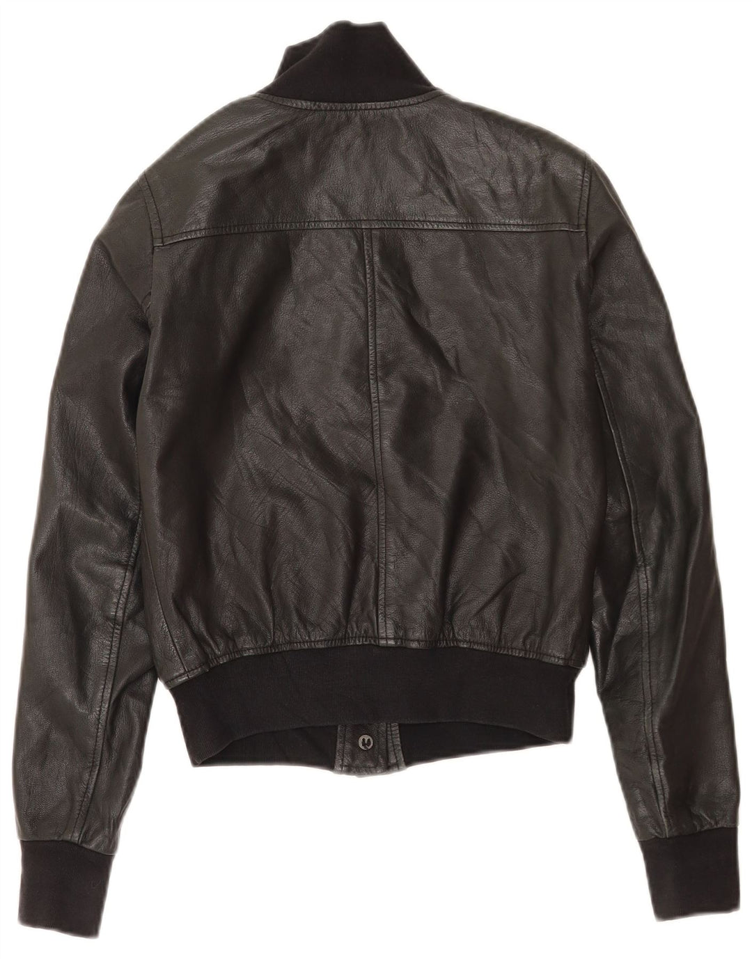 Jaqueta de couro vintage feminina IT 38 XS couro preto