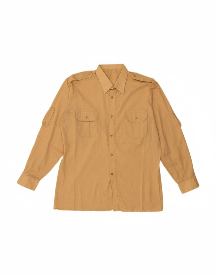 Camisa militar masculina VINTAGE bege médio