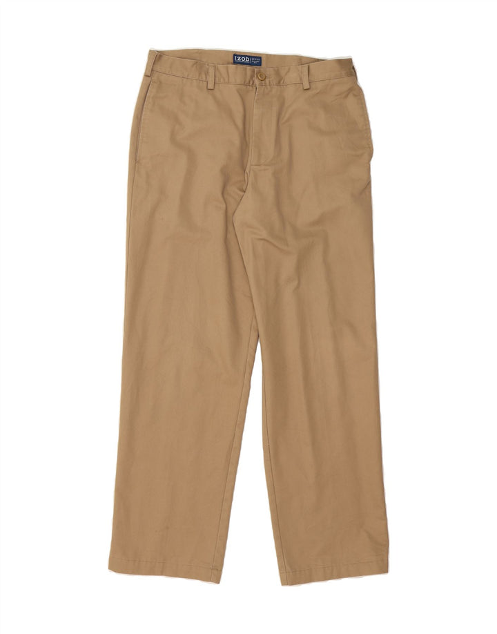 IZOD Mens Classic Fit Straight Chino Trousers W34 L32 Beige Cotton Vintage Izod and Second-Hand Izod from Messina Hembry 