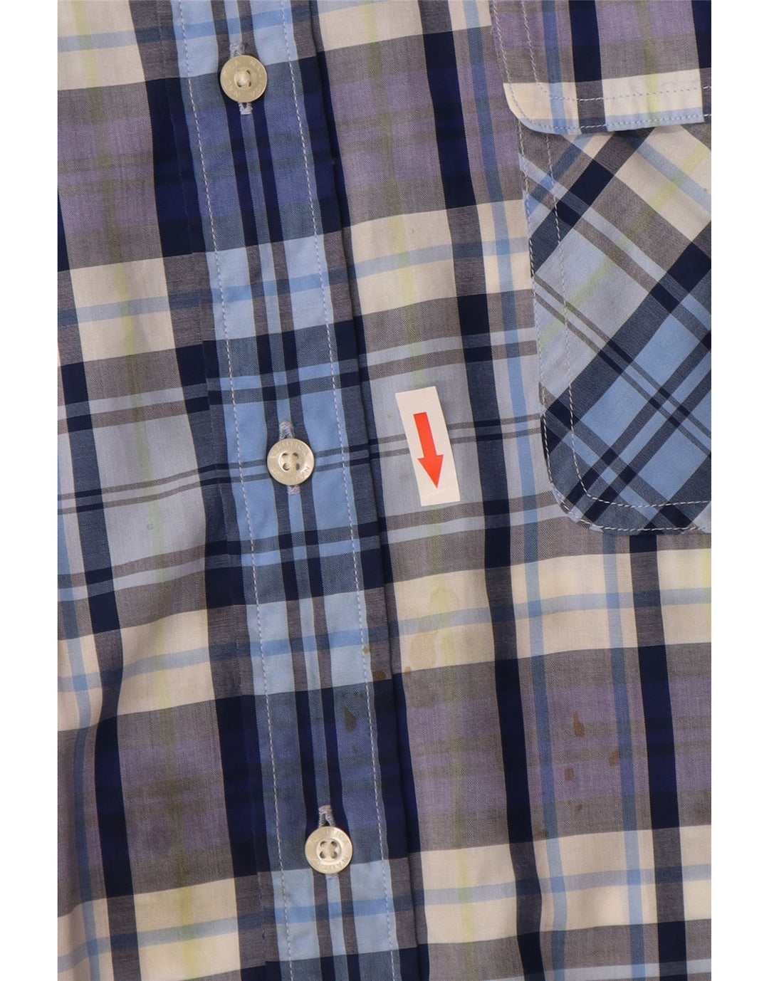 Camisa masculina de manga curta Nautica grande algodão xadrez azul