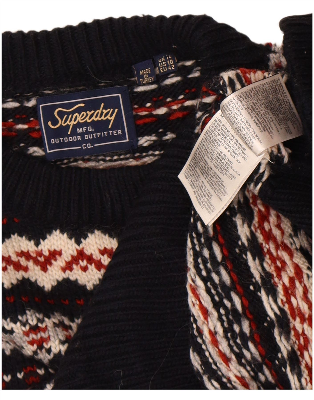 Suéter feminino Superdry com gola redonda, Reino Unido 14, grande, multicolorido