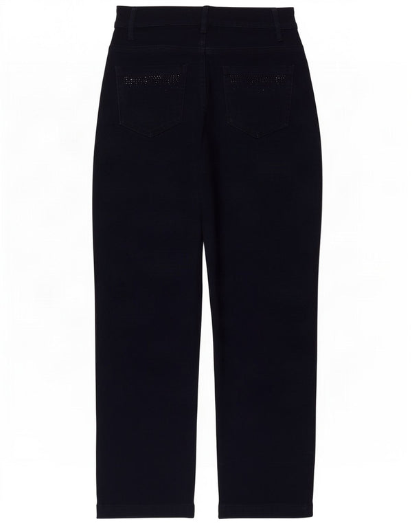 Jeans retos femininos Marks & Spencer Reino Unido 12 médio W30 L28 algodão azul marinho