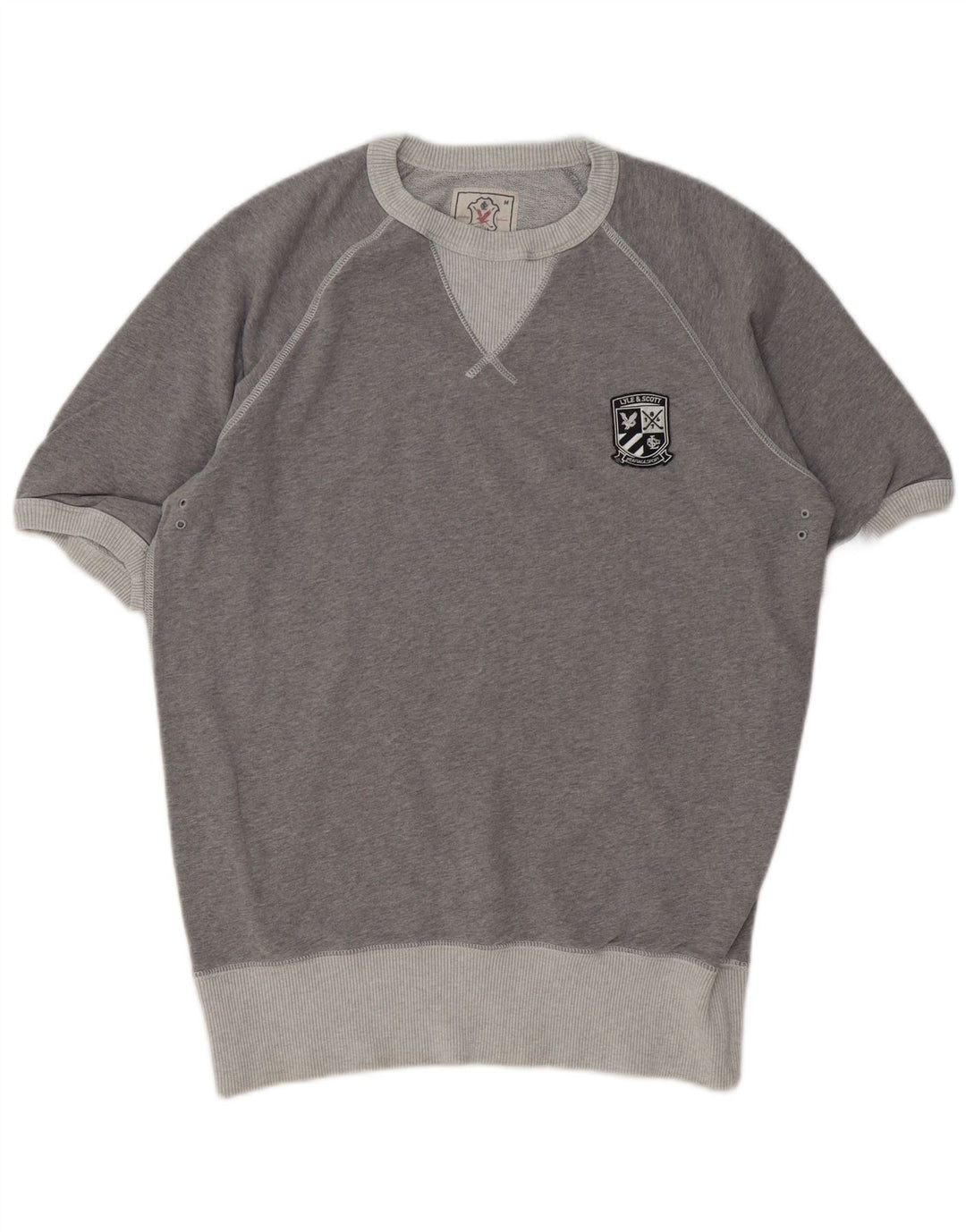 Suéter masculino de manga curta LYLE & SCOTT algodão cinza médio
