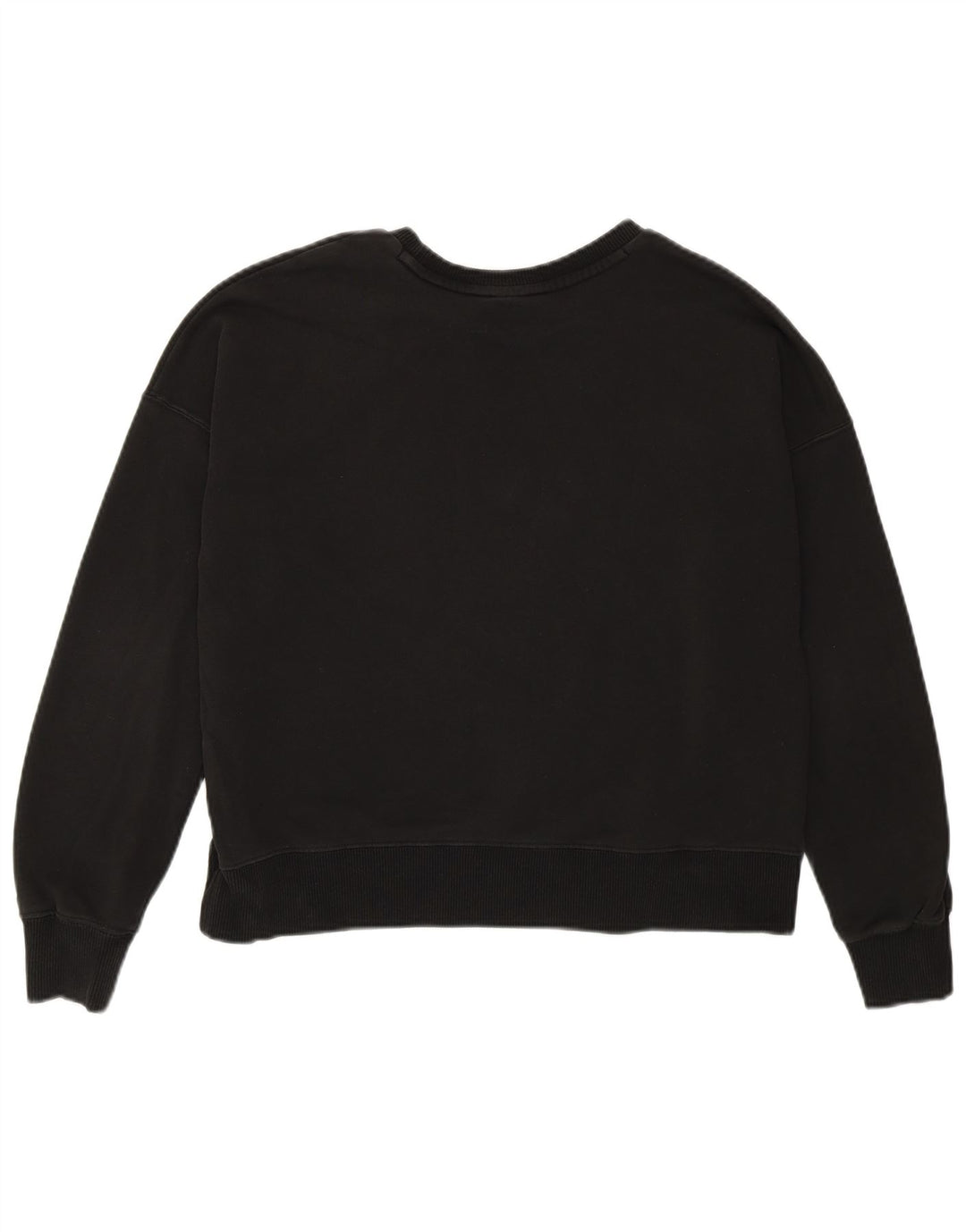 Puma moletom feminino oversized crop gráfico jumper UK 6 XS algodão preto