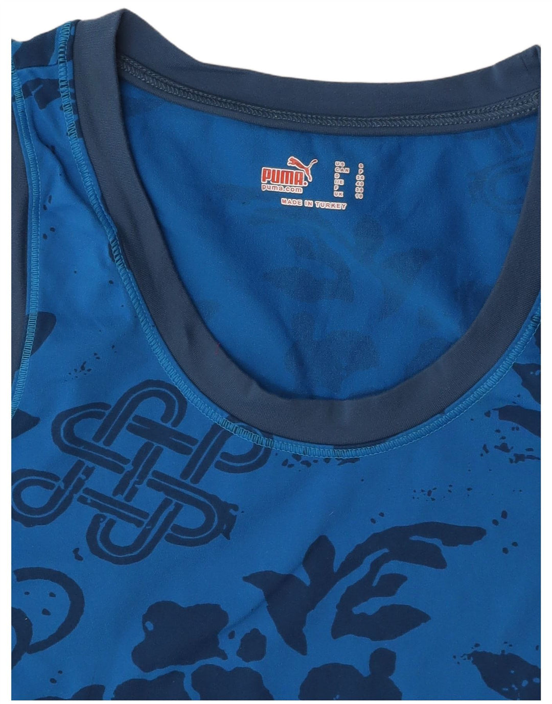 PUMA Womens Graphic Vest Top UK 10 Pequeno Azul Floral