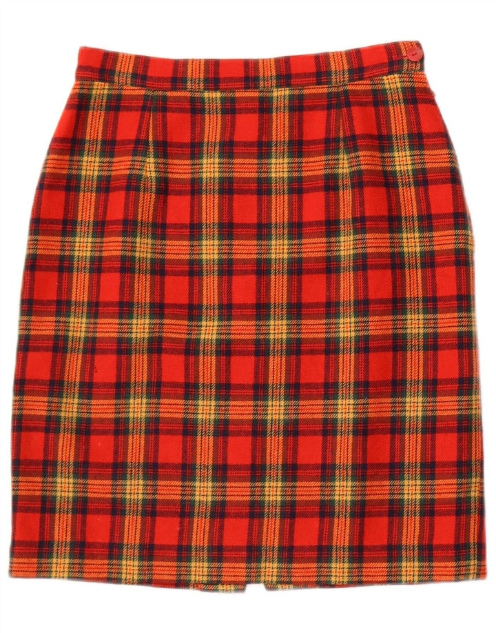 Mini saia feminina vintage W25 XS xadrez vermelho