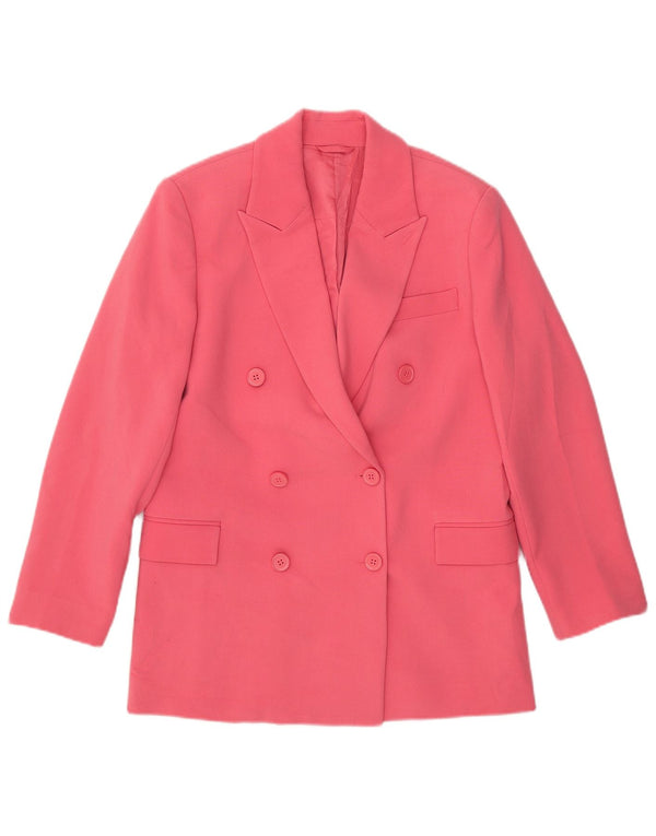 Jaqueta Blazer Feminina Benetton Double Breasted Loose Fit Reino Unido 6 XS Rosa