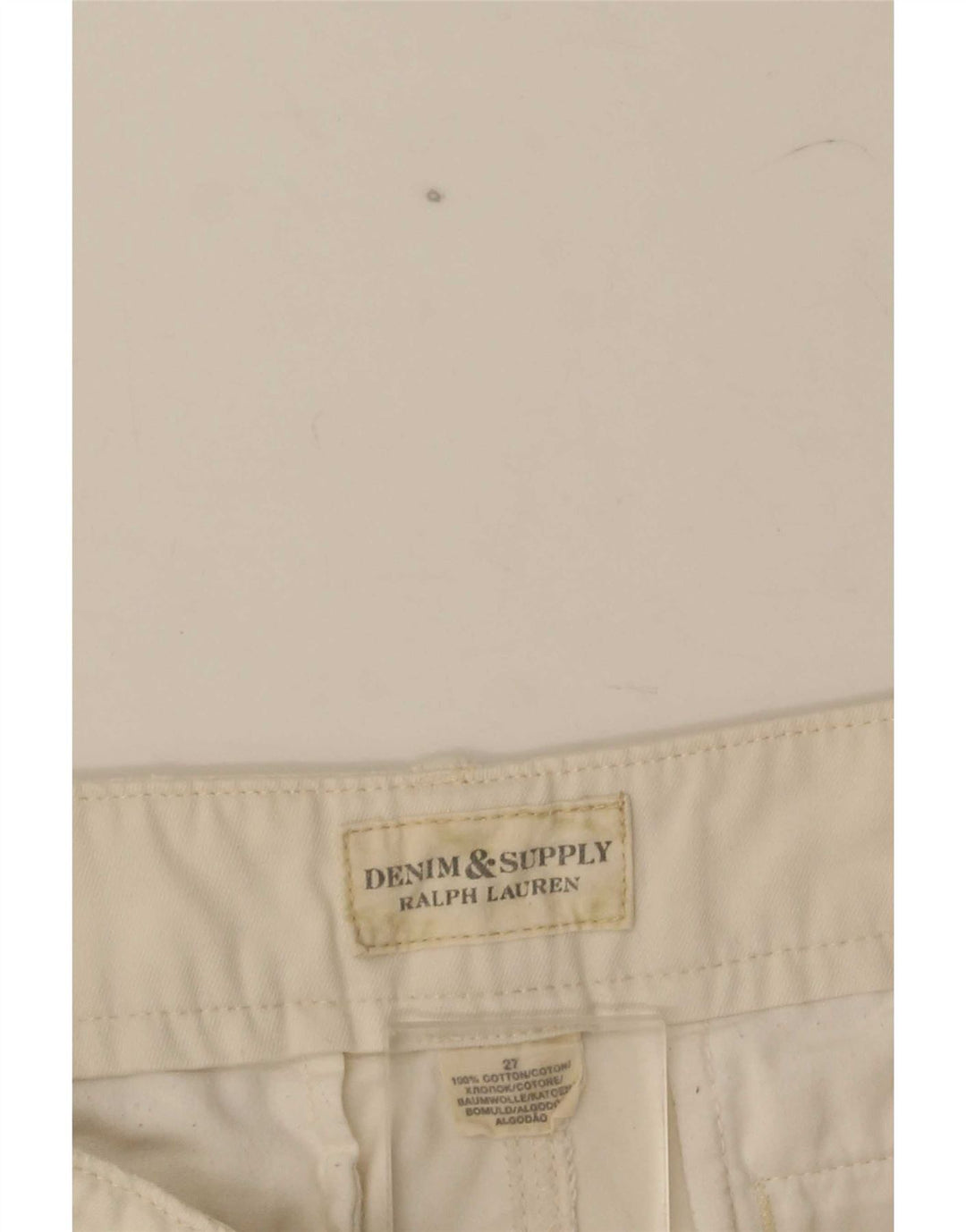 Shorts Chino feminino Ralph Lauren W27 pequeno algodão branco