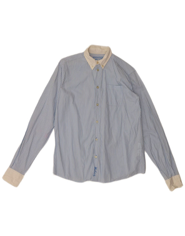 Camisa Woolrich para meninos 13-14 anos algodão listrado azul
