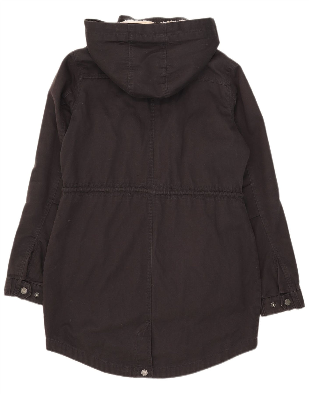 Jaqueta Parka com capuz feminina Fat Face Reino Unido 8 algodão preto pequeno