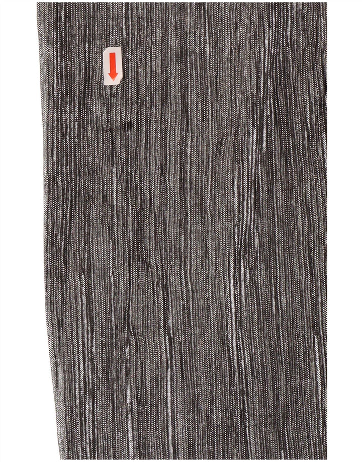 ZARA Calça capri feminina de perna larga XS W24 L20 poliéster prateado