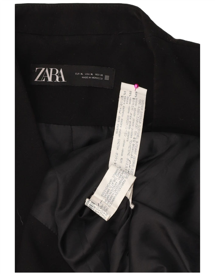 Zara Jaqueta Blazer Feminina Reino Unido 18 XL Preto Poliéster