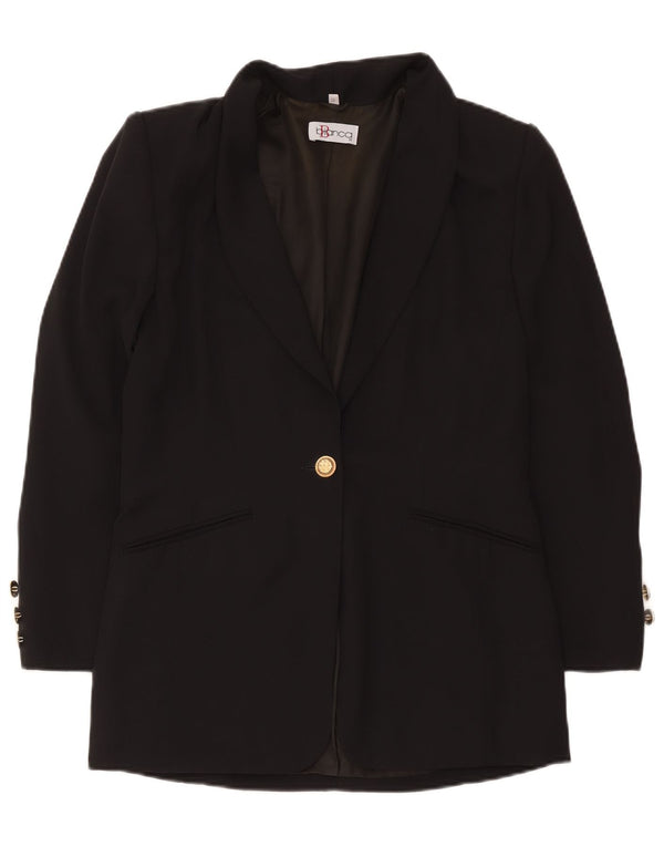 Jaqueta blazer feminina Bianca Longline com 1 botão EU 36 poliéster preto pequeno